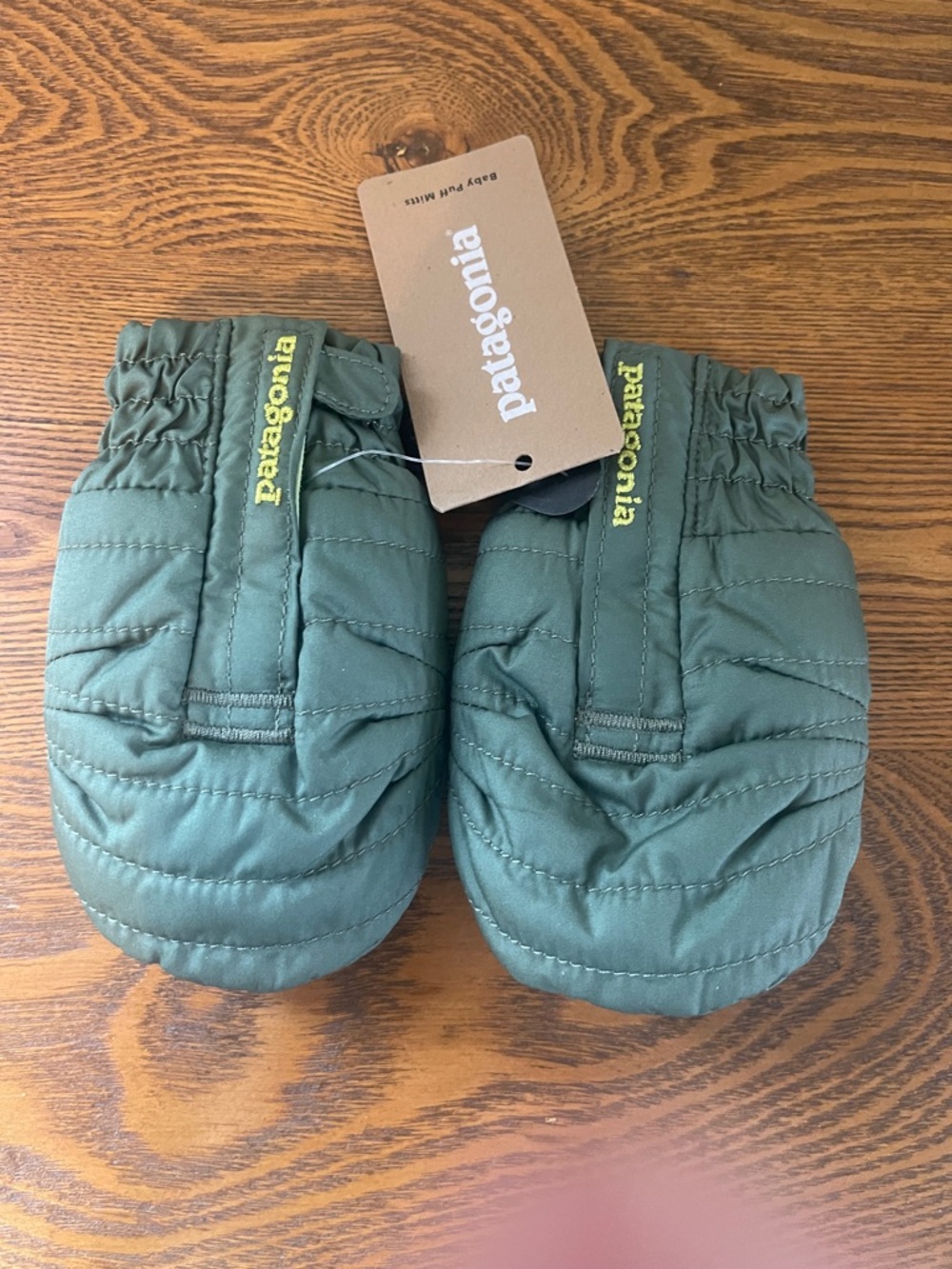 Patagonia Kids Olive Green Quilted Mittens